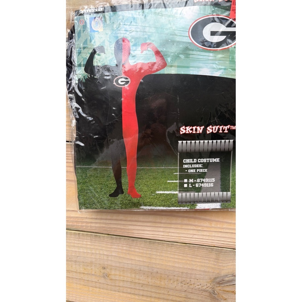 Georgia Bulldogs Child Skin Suit Costume Red Black Jumpsuit Medium 7-8 6749115